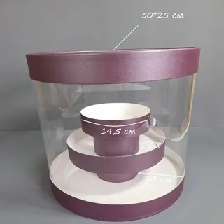 Коробка Box.kz аква-тубус 3 яруса 30х25 см фиолетовая 