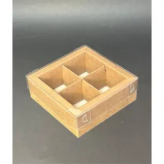 Коробка Box.kz 4 ячейки 10х10х3,5 см 10 шт крафт 