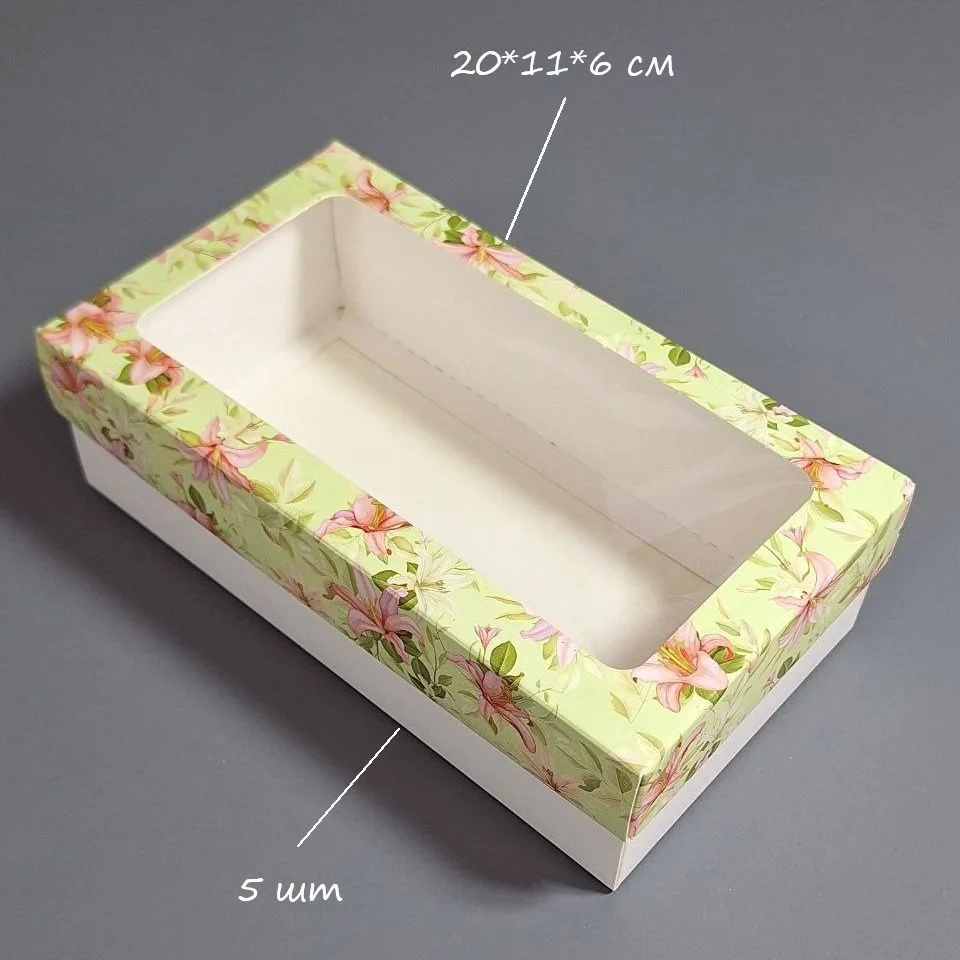 Набор коробок Box.kz с цветком 20х11х6 см 5 шт зеленый 