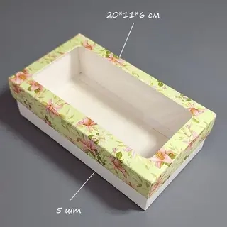 Набор коробок Box.kz с цветком 20х11х6 см 5 шт зеленый 