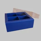 Коробка Box.kz 4 ячейки 10х10х3,5 см 10 шт синяя 
