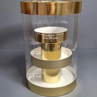 Коробка Box.kz акватубус 3 яруса 30х21см золотистая 