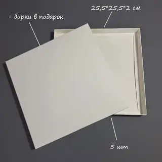 Коробка Box.kz 25.5х25.5х2см 5шт белая 