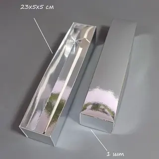 Коробка Box.kz 23х5х5 см серебристая 