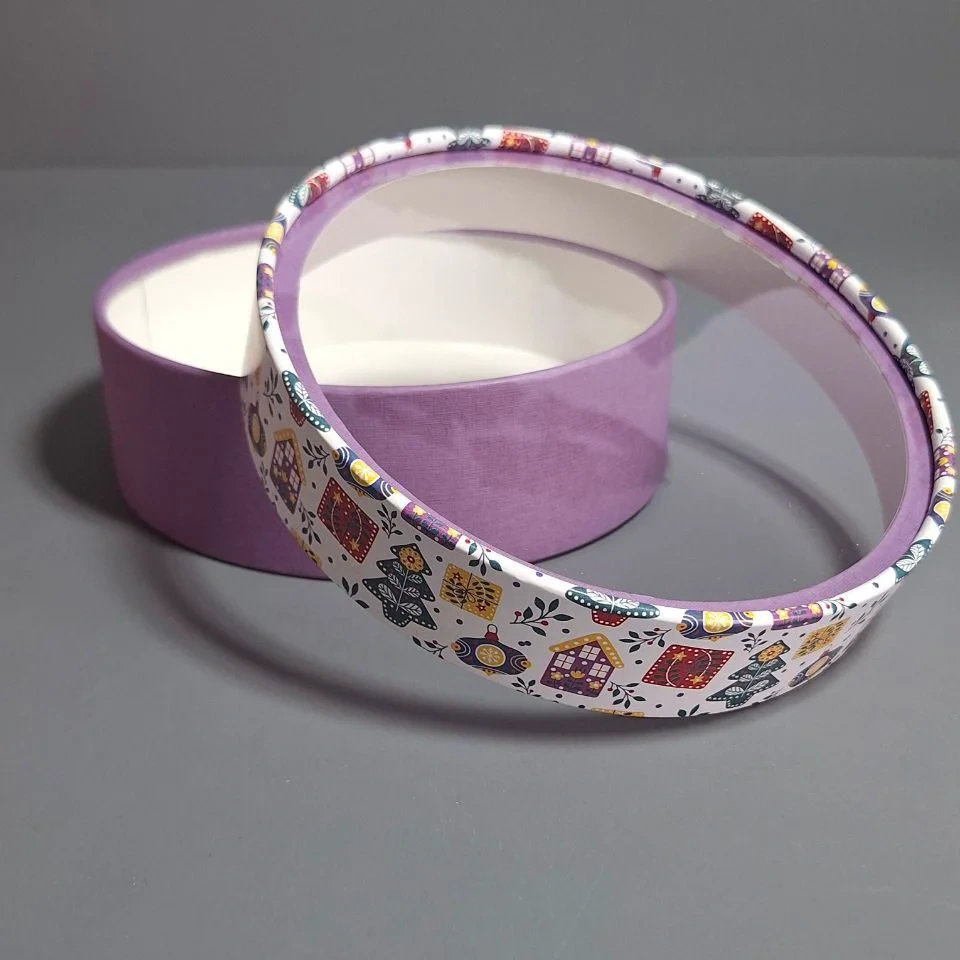 Коробка Box.kz Новый год 18x5см фиолетовая 