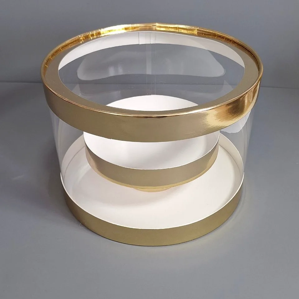 Коробка Box.kz аква-тубус 20х30 см 2 яруса золотая 