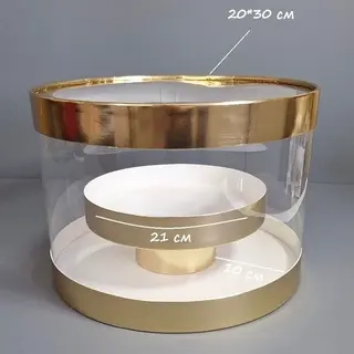 Коробка Box.kz аква-тубус 20х30 см 2 яруса золотая  - фото 3