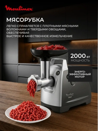 Мясорубка Moulinex HV8 plus ME683832 - фото 3