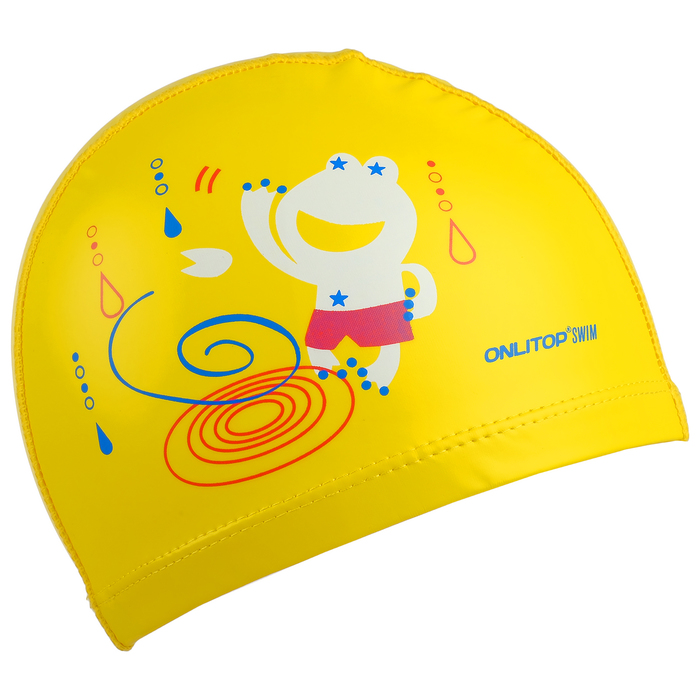 Шапочка для плавания, детская, нейлон, цвет жёлтый 