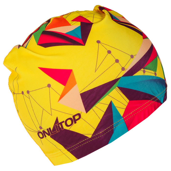 Шапочка для плавания, взрослая OL-022, текстиль, цвет жёлтый 