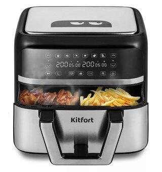 Аэрогриль Kitfort КТ-2247 черно-серебристый 
