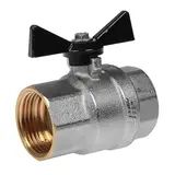 Кран шаровой  JIF, внутренняя/внутренняя резьба 1", бабочка, никелированный  - фото 2