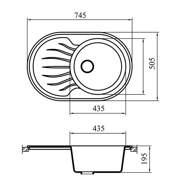 Кухонная мойка G-Stone G 18N 308 Black - фото 2