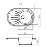 Кухонная мойка G-Stone G 18N 331 White - фото 2