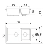 Кухонная мойка G-Stone G 76K 309 графит - фото 2