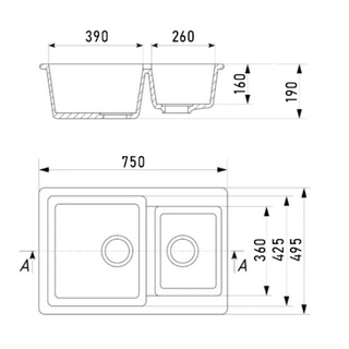 Кухонная мойка G-Stone G 76K 309 графит