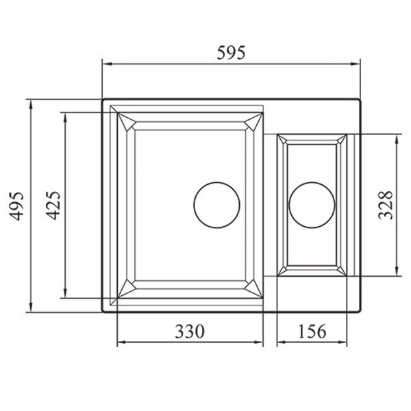Кухонная мойка G-Stone G Бьянка 309 Dark Grey - фото 3