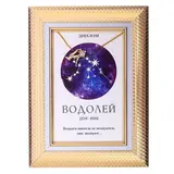 Подарочный набор диплом и брошь знаки зодиака "Водолей"  - фото 3