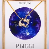 Подарочный набор диплом и брошь знаки зодиака "Рыбы"  - фото 5
