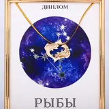 Подарочный набор диплом и брошь знаки зодиака "Рыбы"  - фото 6