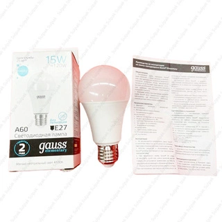 LED лампа Gauss Elementary LED A60 15W E27 4100K - фото 2