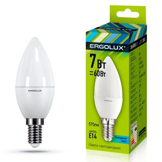 Лампочка Ergolux LED-C35-7W-E14-4K