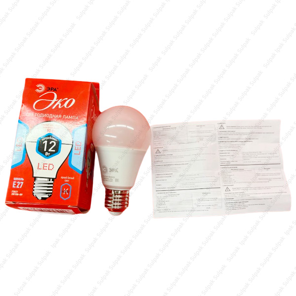 Лампа светодиодная ЭРА ECO LED A60-12W-840-E27