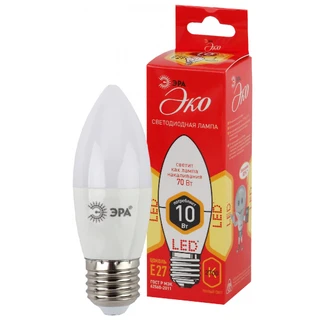 Лампа светодиодная ЭРА ECO LED B35-10W-827-E27