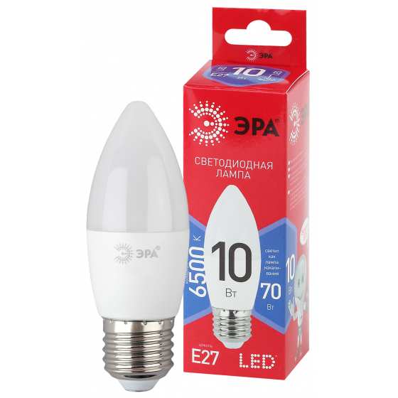 Лампа светодиодная ЭРА LED B35-10W-865-E27