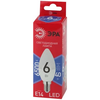 Лампа светодиодная ЭРА LED B35-6W-865-E14 R