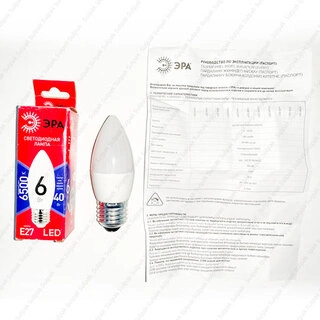 Лампа светодиодная ЭРА LED B35-6W-865-E27 R - фото 5