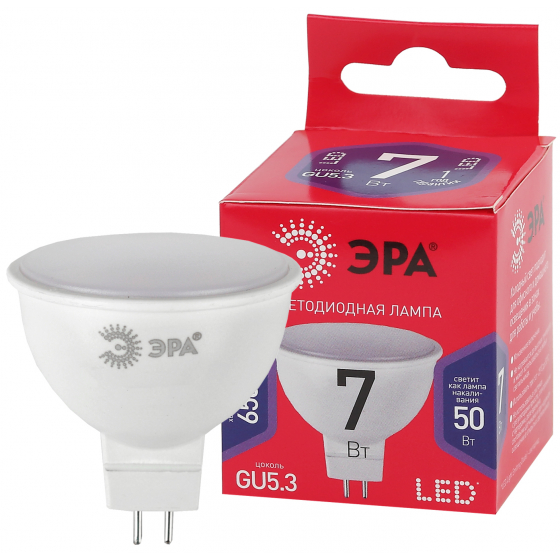 Лампа светодиодная ЭРА LED MR16-7W-865-GU5.3