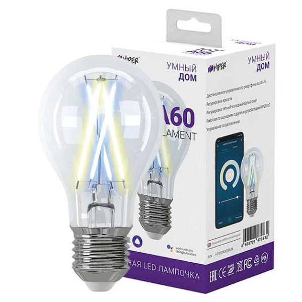 Умная LED лампочка Hiper IOT A60FIL