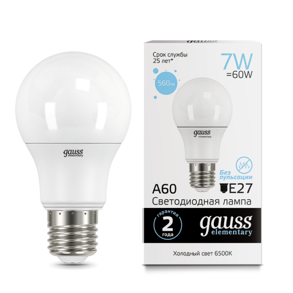 Лампа светодиодная Gauss LED Elementary A60 8W E27 