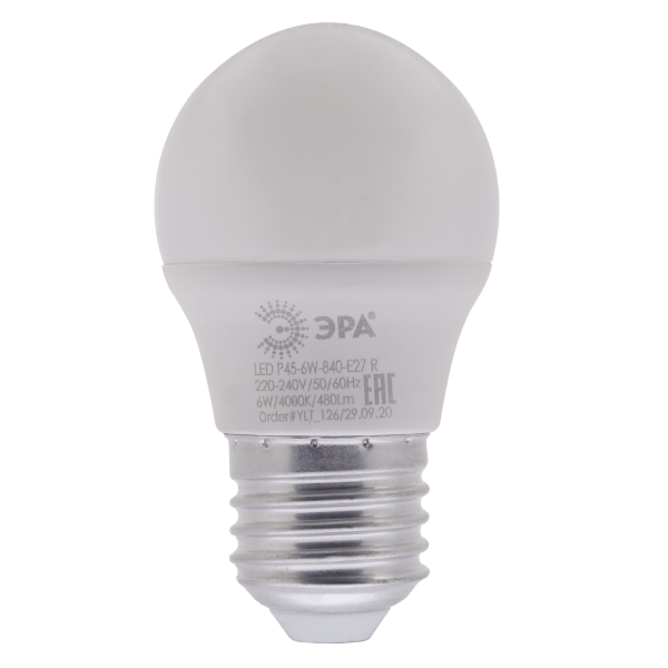 LED лампа Эра LED P45-6W-840-E27 R