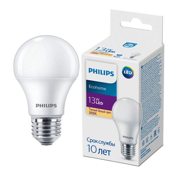LED лампа Philips Ecohome LED Bulb 13W (E27 830 RCA)