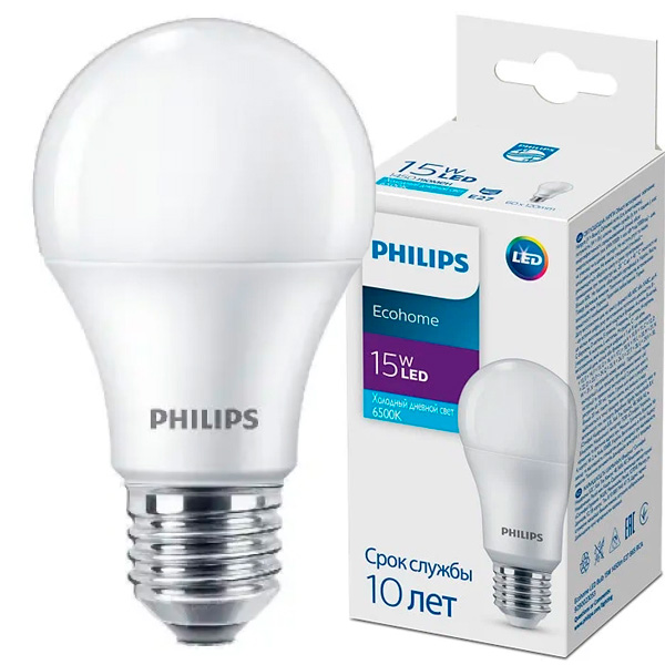LED лампа Philips Ecohome LED Bulb 15W 1450lm E27865 RCA
