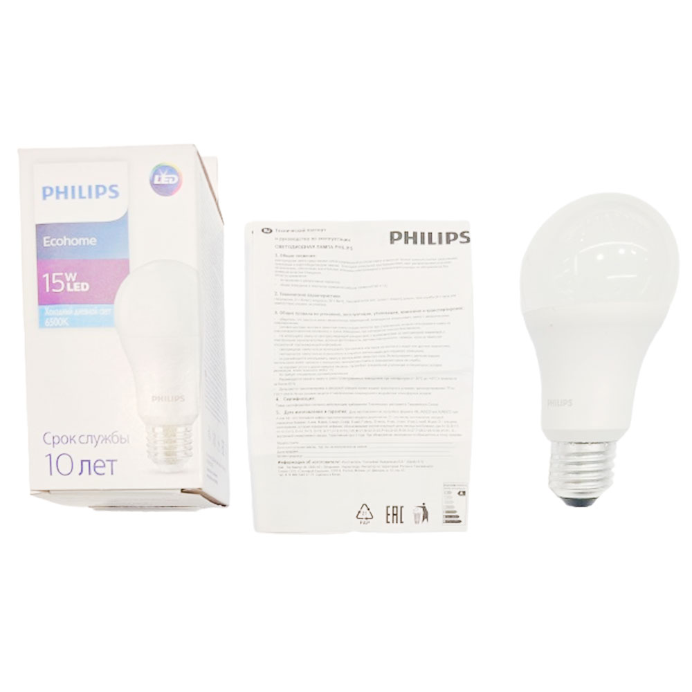 LED лампа Philips Ecohome LED Bulb 15W 1450lm E27865 RCA - фото 4