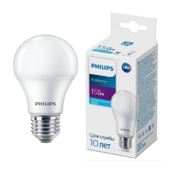 LED лампа Philips Ecohome LED Bulb 15W 1450lm E27 840 RCA