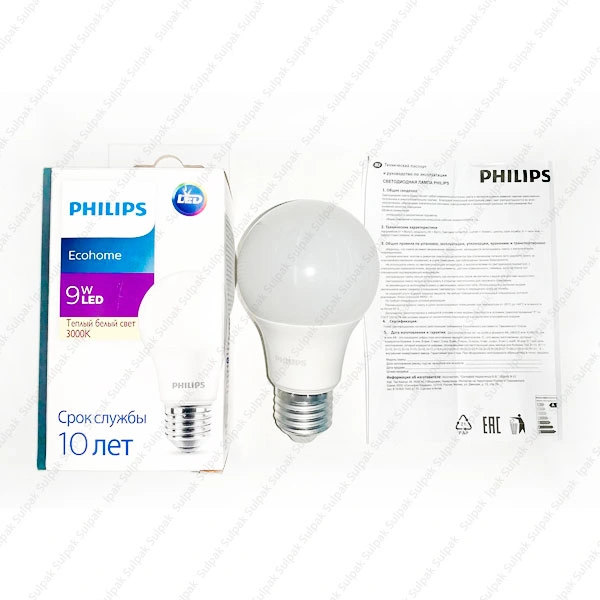 LED лампа Philips Ecohome LED Bulb 9W 680lm E27 830 RCA - фото 3