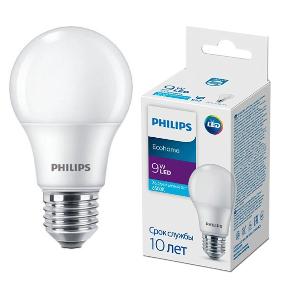 LED лампа Philips Ecohome LED Bulb 9W 720lm E27 840 RCA