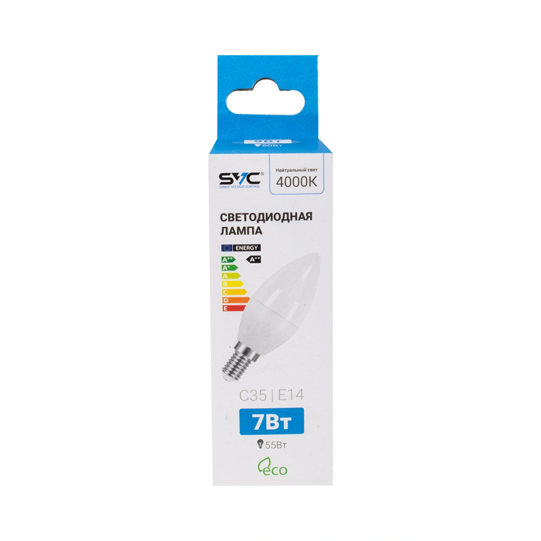Лампа светодиодная SVC LED C35-7W-E14-4000K Свеча Нейтральный  - фото 4
