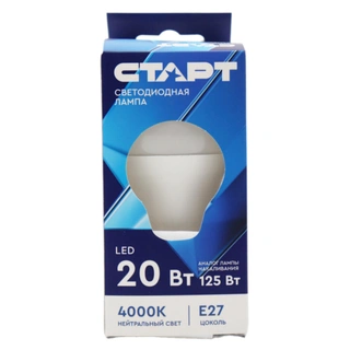 СТАРТ жарықдиодты шамы LED GLS E27 20W 40, суық