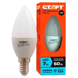 Лампа светодиодная СТАРТ LEDCandle E14 7W40, холодный