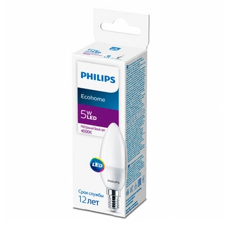 Лампа Philips Ecohome LED Candle 5W 500lm E14 840B35NDFR - фото 2