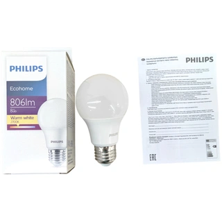 Лампа Philips Ecohome LED Bulb 8W 806lm E27 827 UCCA - фото 2