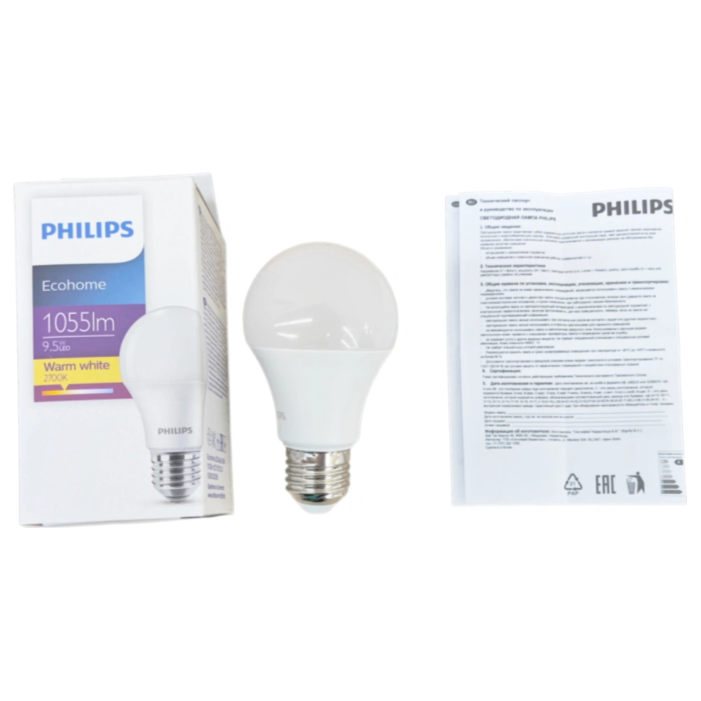 Лампа Philips Ecohome LED Bulb 9.5W 1055lm E27 827 UCCA - фото 8