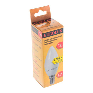 Лампа светодиодная Eurolux LL-E-C37-7W-230-2,7K-E14