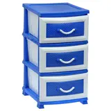 Комод 3-х секционный "Дельфин", цвет синий/белый 