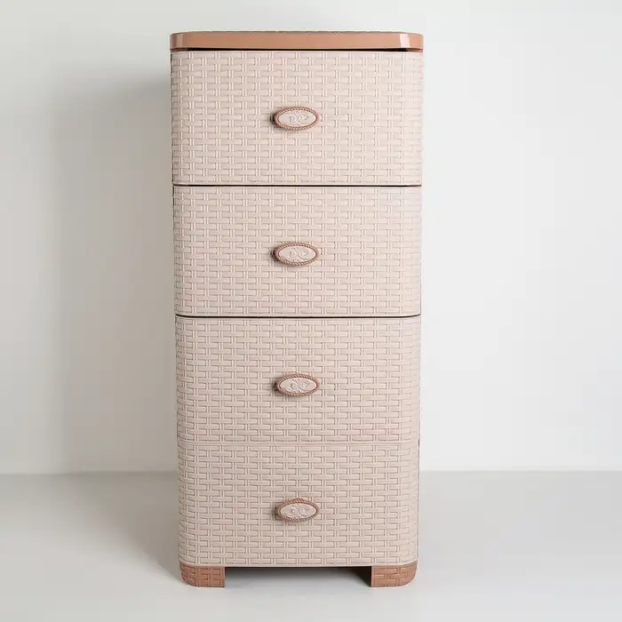 Комод Альтернатива 4-х секционный "Плетёнка", цвет какао